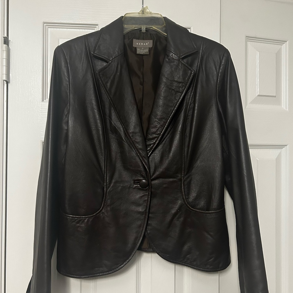 Kenar Dark Brown Women's Leather Jacket